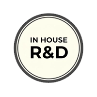 In-house R&D certification badge for Tiny Dot Foods product formulation and development